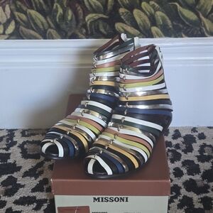 Missoni Multicolor Strappy Flat Boots